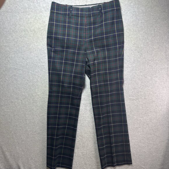 NWT Tommy Hilfiger Sutton Plaid Pants Women's 8 Slim Boot Leg Blue Red Green - Picture 2 of 12